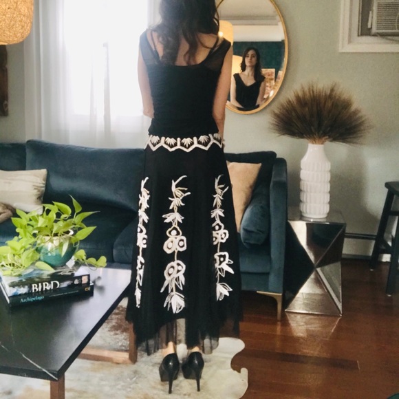 Basil & Maude BoHo Lace Blouse and Skirt Set - Picture 1 of 7